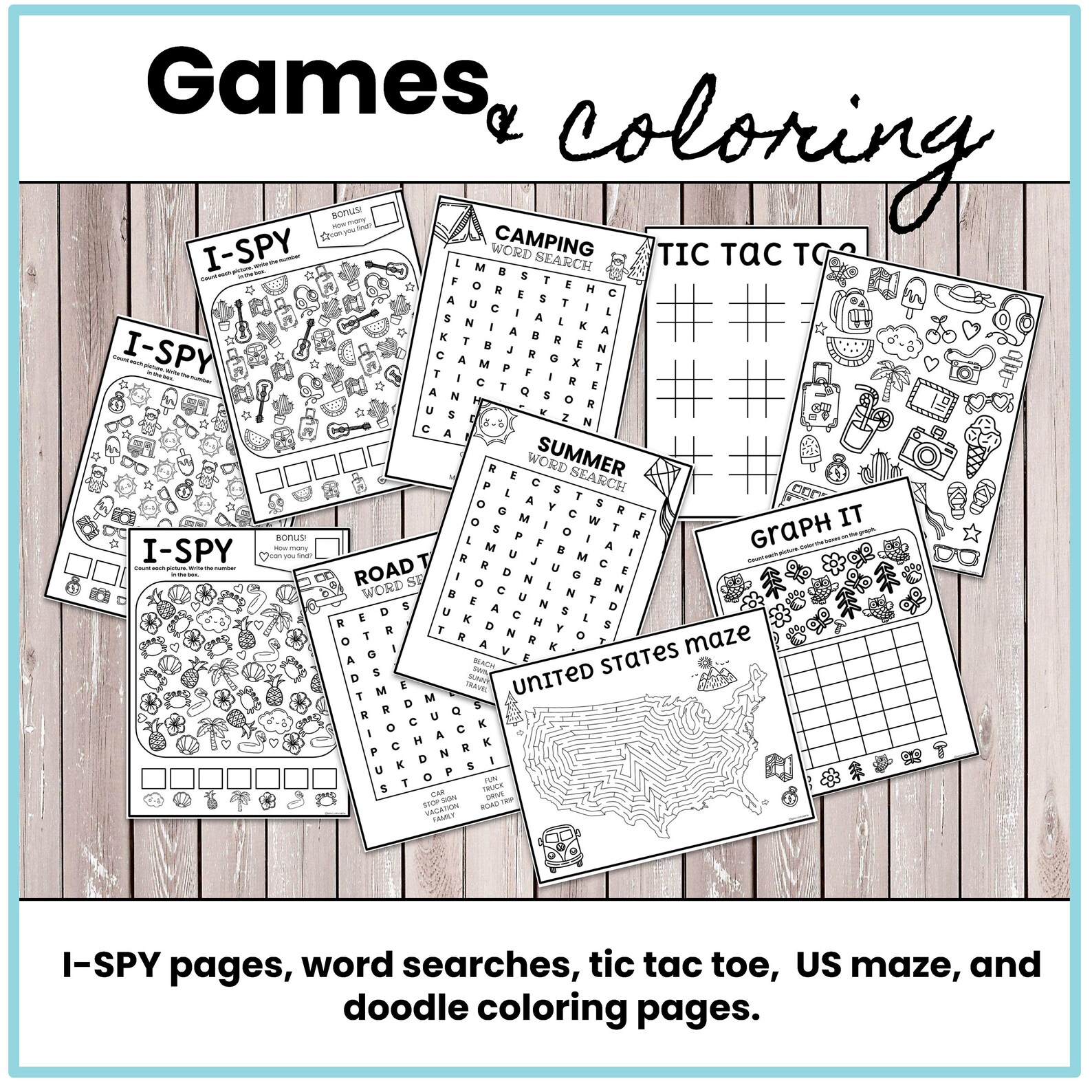 Road Trip Actvities and Travel Binder Printables for Kids - Etsy