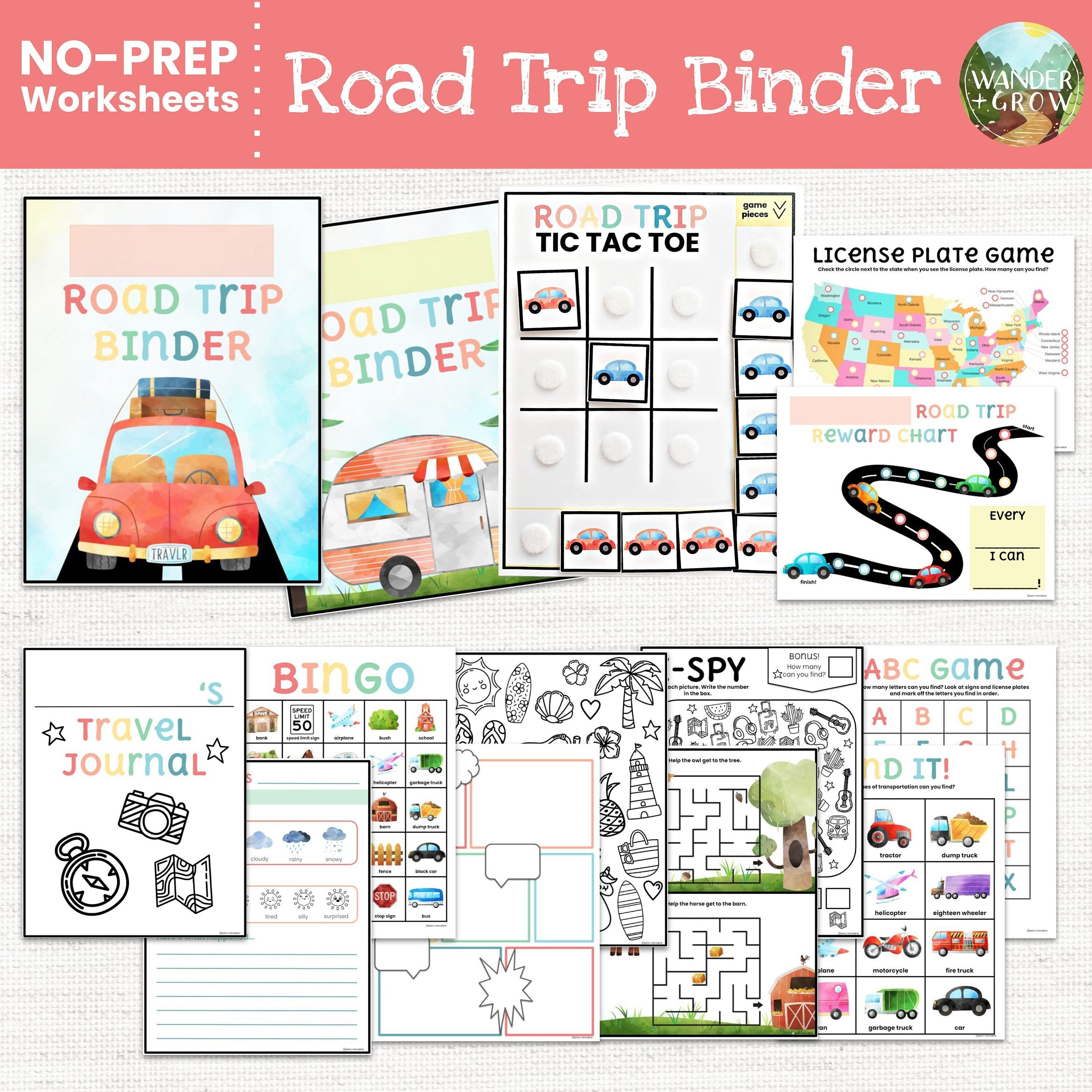 Road Trip Binder Printables