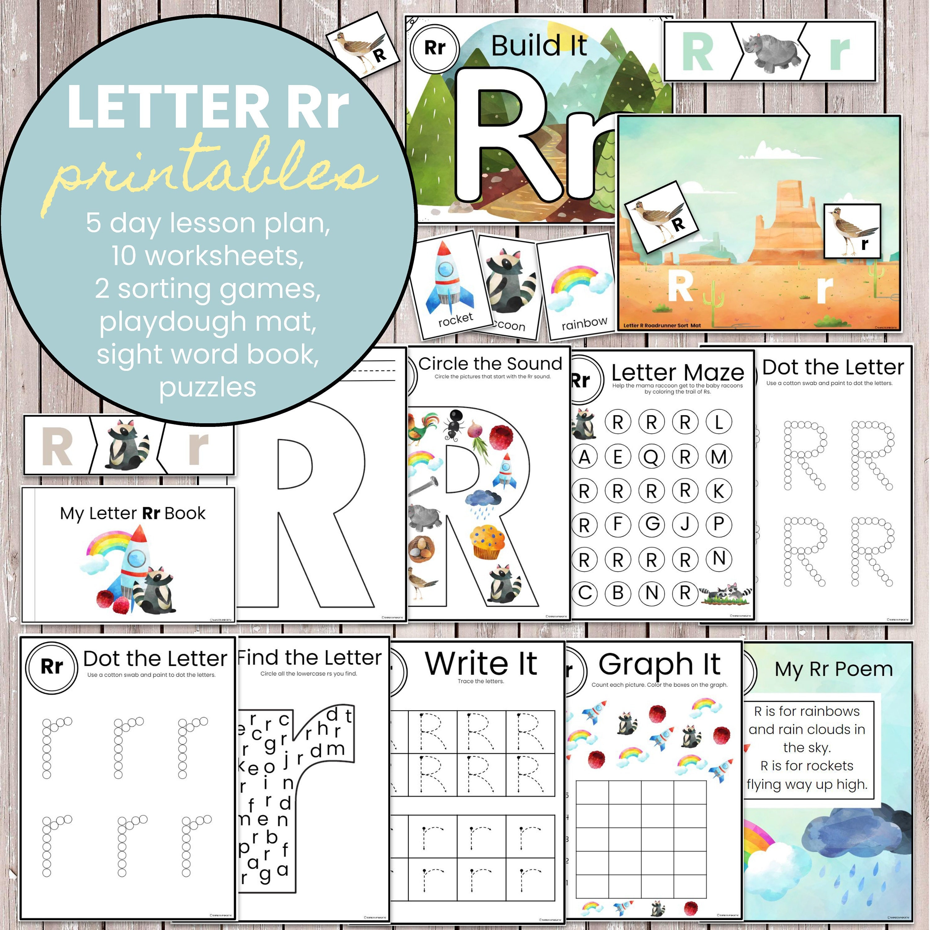 Letter R Printables for Preschool Pre k and Kindergarten