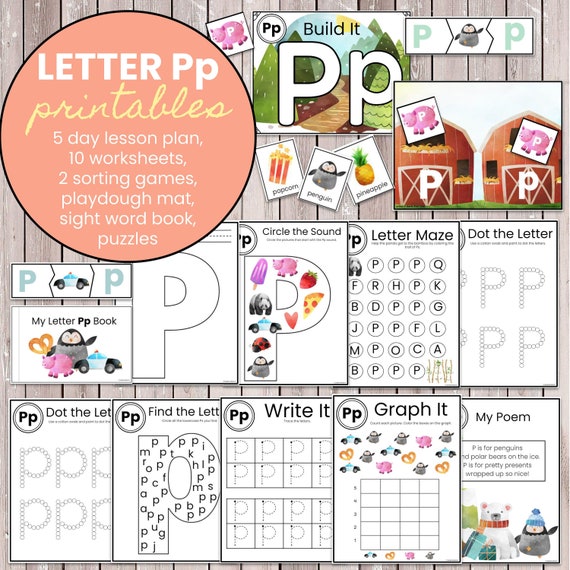 Letter P Printables for Preschool Pre-k and Kindergarten - Etsy