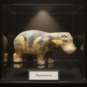 Oud-Egyptisch nijlpaardstandbeeld: symbool van bescherming | Zeldzame faraonische oudheden v.Chr