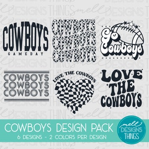 Cowboys Mascot Digital Design Pack - 6 Designs | PNG File, Sublimation Design, Digital Download, T-shirt Design