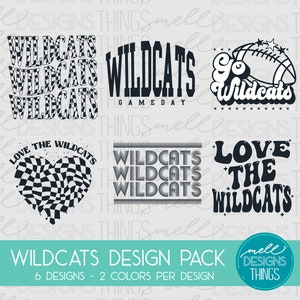 Wildcats Mascot Digital Design Pack - 6 Designs | PNG File, Sublimation Design, Digital Download, T-shirt Design