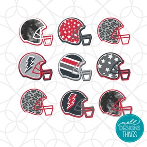 Funky Football Helmets Design | PNG File, Sublimation Design, Digital Download, T-shirt Design