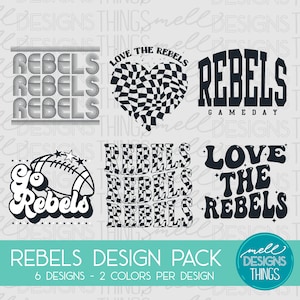 Rebels Mascot Digital Design Pack - 6 Designs | PNG File, Sublimation Design, Digital Download, T-shirt Design