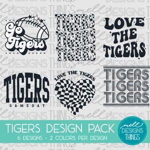 Tigers Mascot Digital Design Pack - 6 Designs | PNG File, Sublimation Design, Digital Download, T-shirt Design