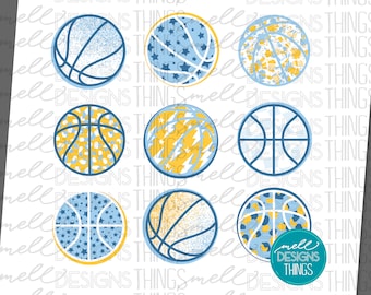 Gold and Blue Basketball PNG | Sublimation T-Shirt Design (Digital Download)