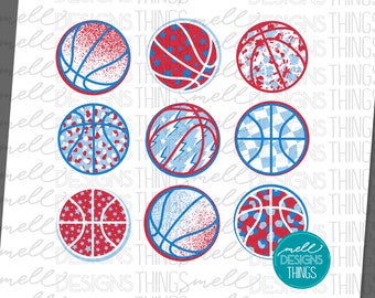 Red White Blue Basketball Design | Sublimation PNG (Digital Download)