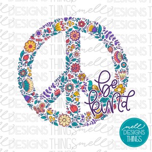 Be Kind Peace Sign | PNG File, Sublimation Design, Digital Download, T-shirt Design, Sublimation Print