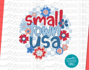 Small Town USA Floral Graphic | Sublimation Design (Digital Download)