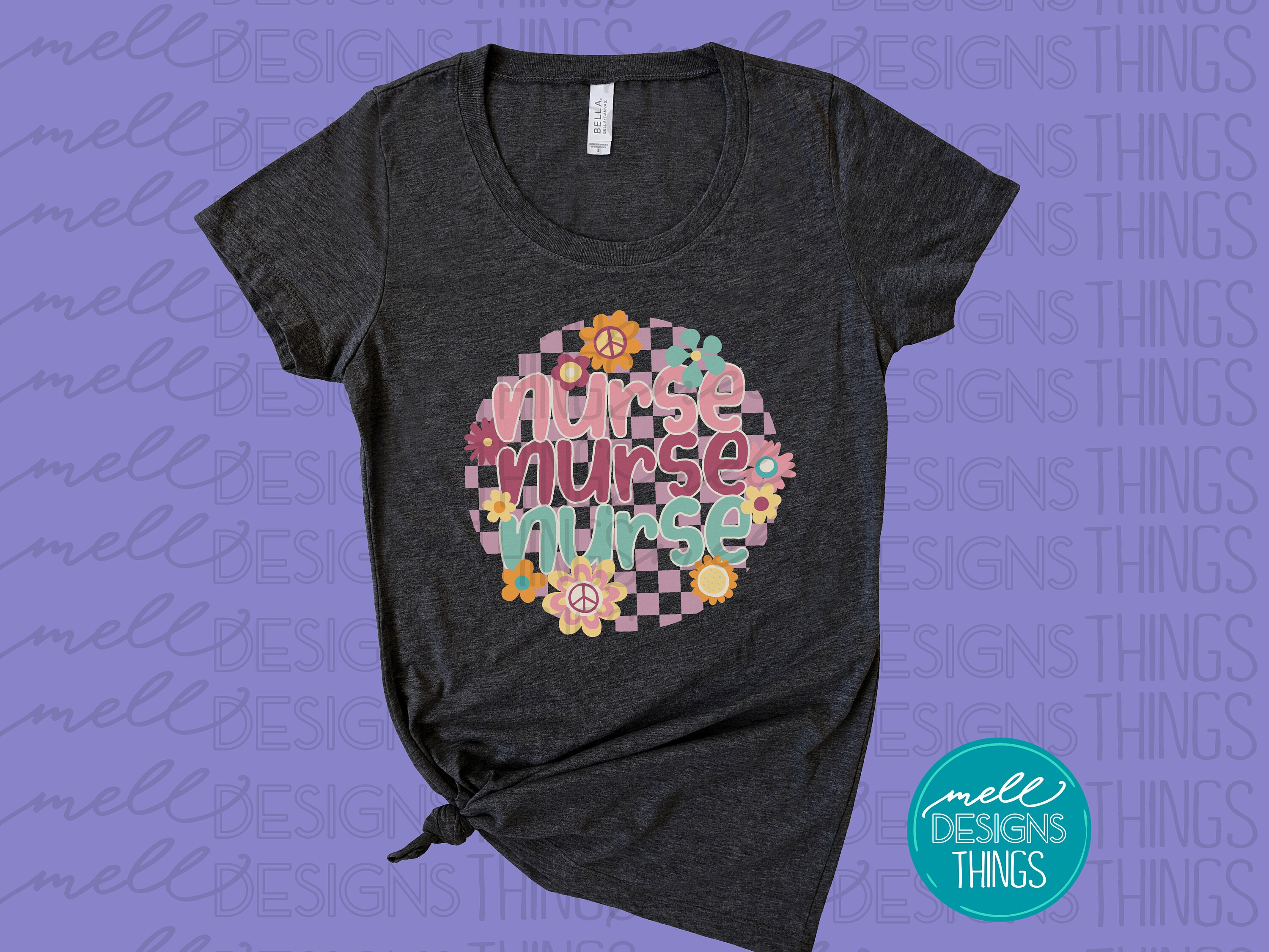 Nurse Retro Floral Graphic | PNG File, Sublimation Design, Digital ...