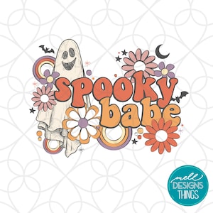 Spooky Babe Retro Halloween | PNG File, Sublimation Design, Digital Download, T-shirt Design