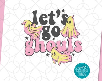 Lass uns Ghouls Halloween PNG | Retro Ghost Design als digitaler Download