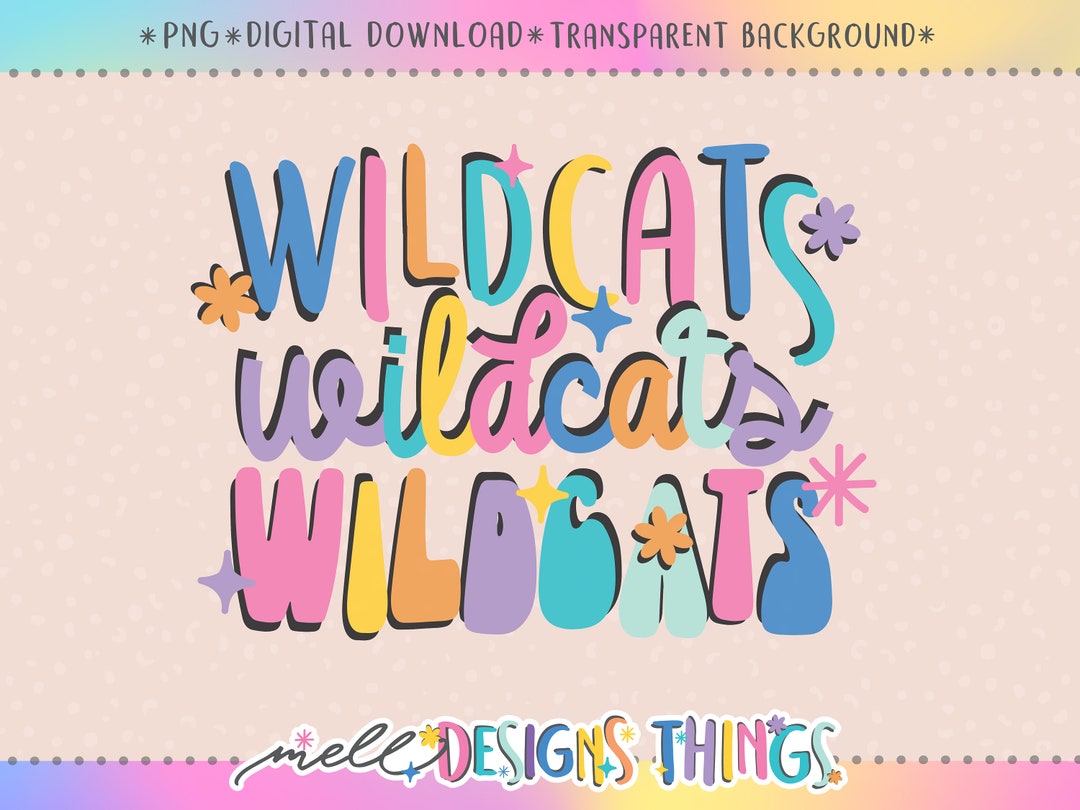Wildcats Rainbow Colors Design | PNG File, Sublimation Design, Digital ...