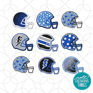 Black and Royal Football Helmets Design | PNG File, Sublimation Design, Digital Download, T-shirt Design