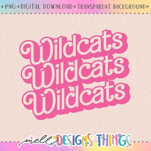 Wildcats Pink Stack Design | PNG File, Sublimation Design, Digital Download, T-shirt Design