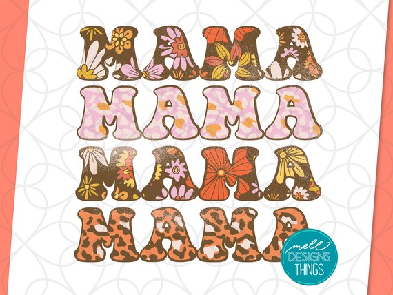 Vintage Mama Stack | PNG File, Sublimation Design, Digital Download, T-shirt Design
