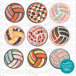 Retro volleybalontwerp | PNG-bestand, sublimatieontwerp, digitale download, T-shirtontwerp