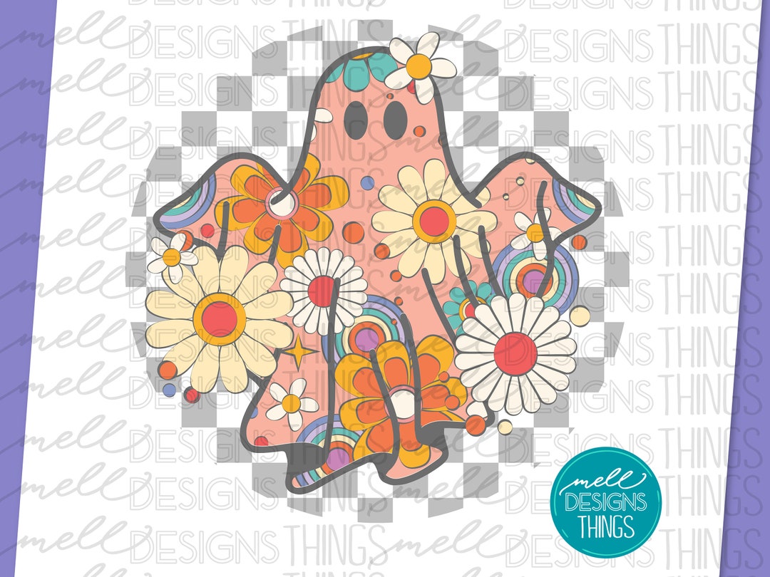 Floral Ghost Halloween Design | PNG File, Sublimation Design, Digital ...