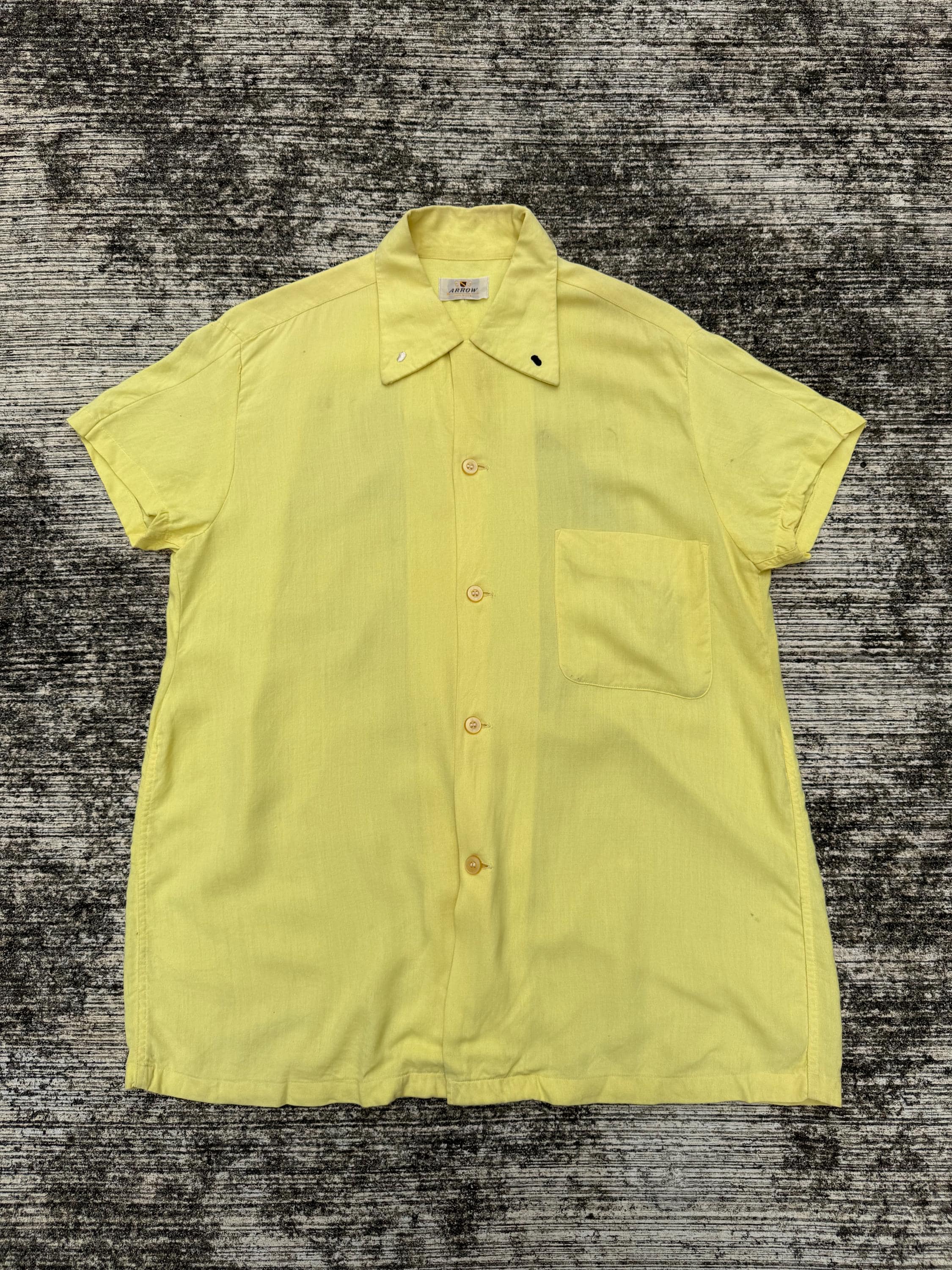40s~50s ARROW Rayon Shirt 黄色 Arrow Rayon Shirt - Etsy