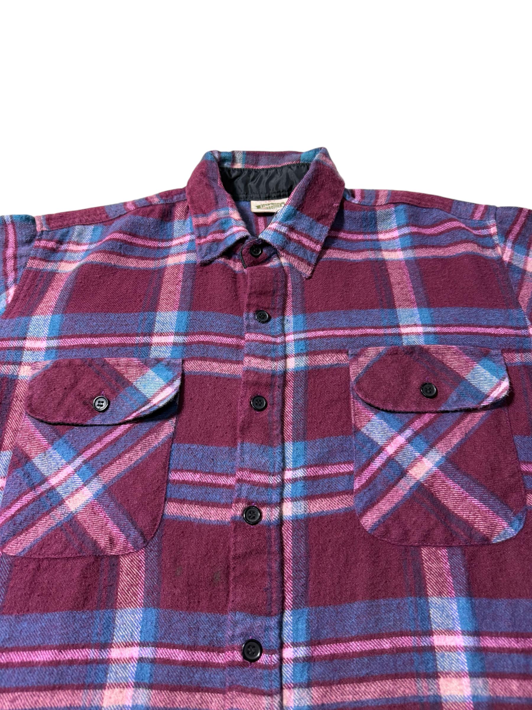 Vintage 1990s Five Brother Plaid Flannel Shirt Heavyweight