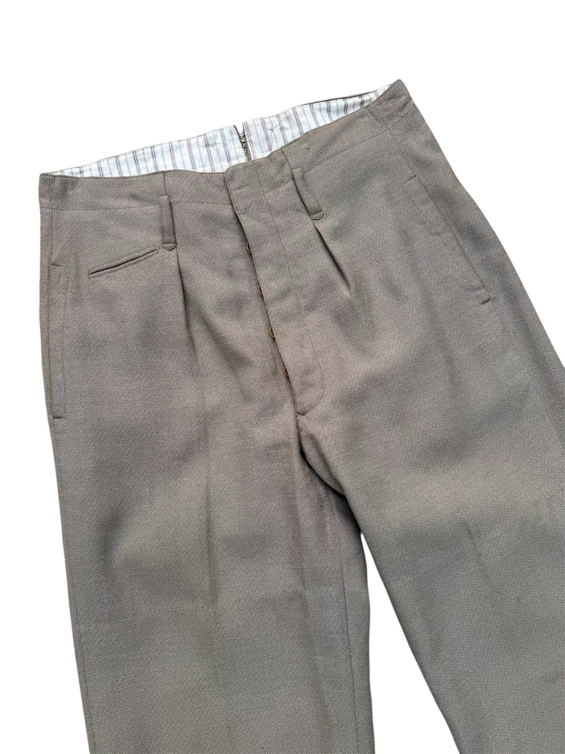 1950s European Military Officer Gabardine Wool Trousers True