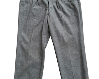 1950s Leading Man Trousers | Vintage 50s Dove Grey Slubby Wool