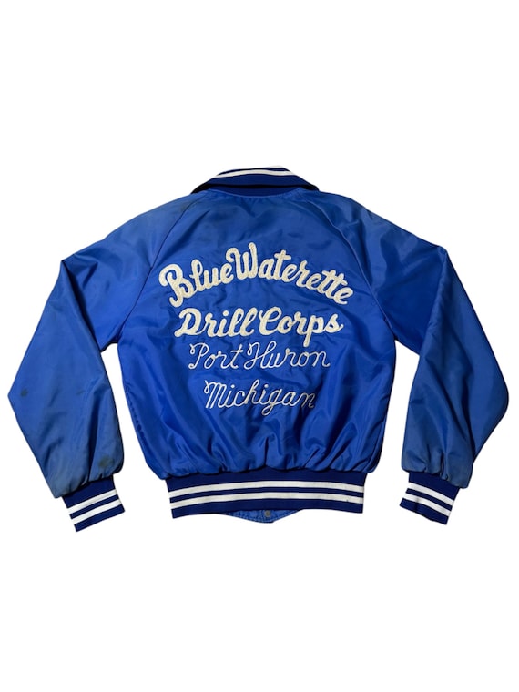 フライトジャケット 70s HOLLOWAY STUDIAM JACKET VINTAGE Vintage 1970s-80s Holloway Blue Satin Varsity Jacket Embroidery - Etsy