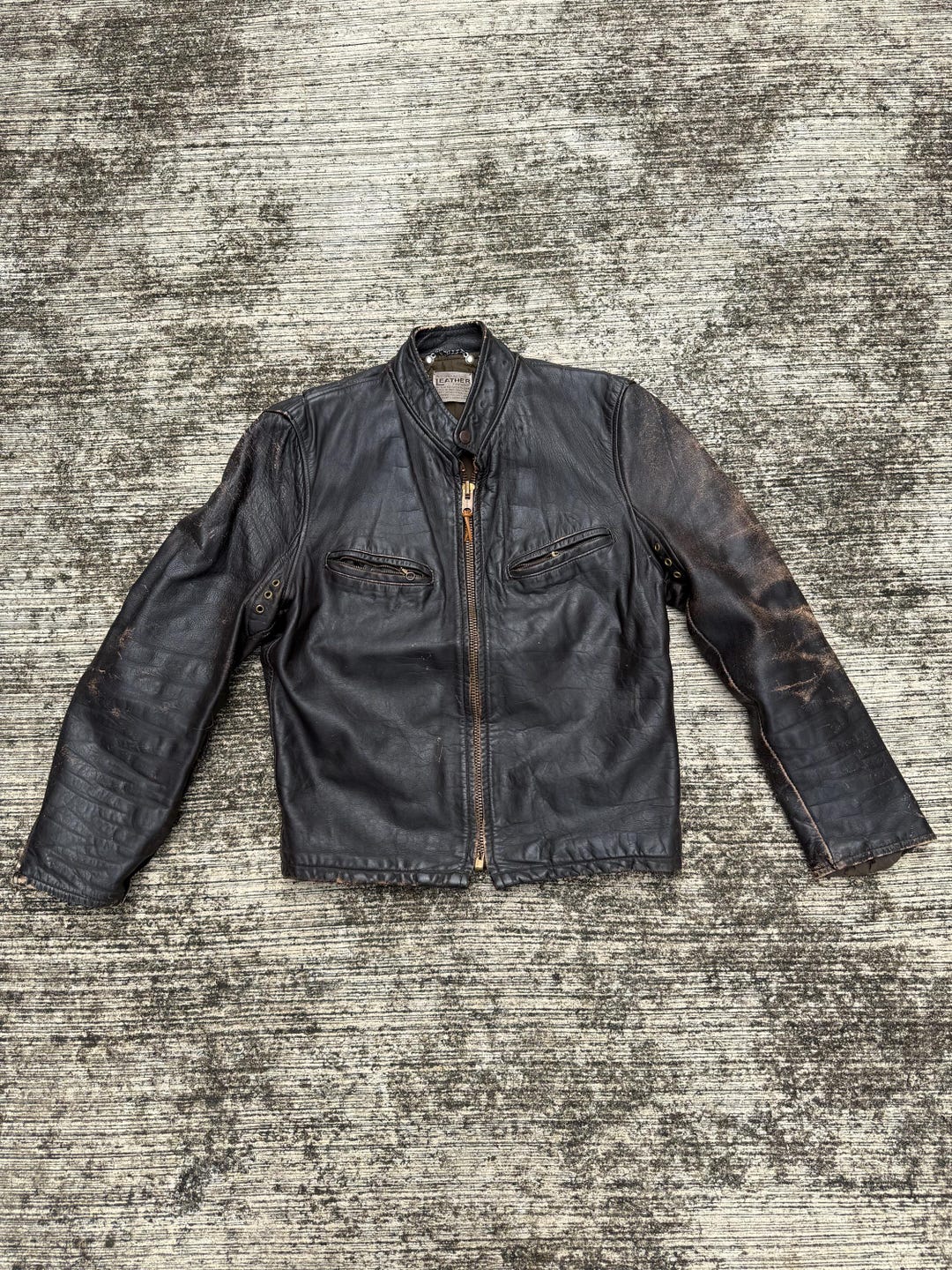 Vintage 1950s-60s Genuine Leather Cafe Racer Jacket - Etsy