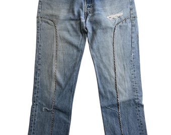 Jeans Levi's 501 personalizados y rediseñados por Old Park Japan.