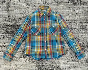 Vintage 1990s Five Brother Plaid Flannel Shirt Heavyweight