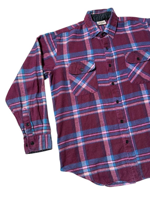 Vintage 1990s Five Brother Plaid Flannel Shirt Heavyweight