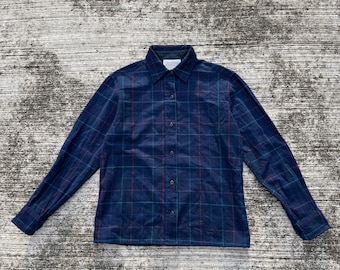 Vintage Pendleton Wolle Flanell Hemd Navy Kariert Kariert USA Made