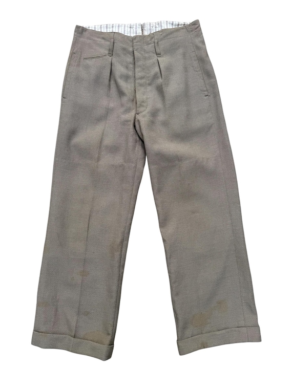 1950s European Military Officer Gabardine Wool Trousers True