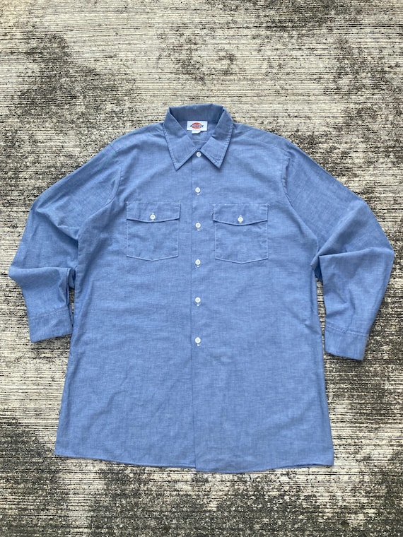 Dickies, Vintage 1980s-90s Dickies Chambray Work Shirt