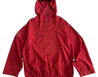 Chaqueta anorak vintage de algodón rojo, fabricada en la CEE.