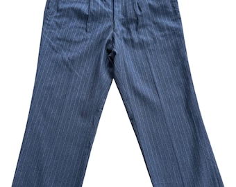 Pantalones de lana a rayas europeas vintage de los años 50