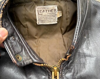 Vintage 1950s-60s Genuine Leather Cafe Racer Jacket - Etsy
