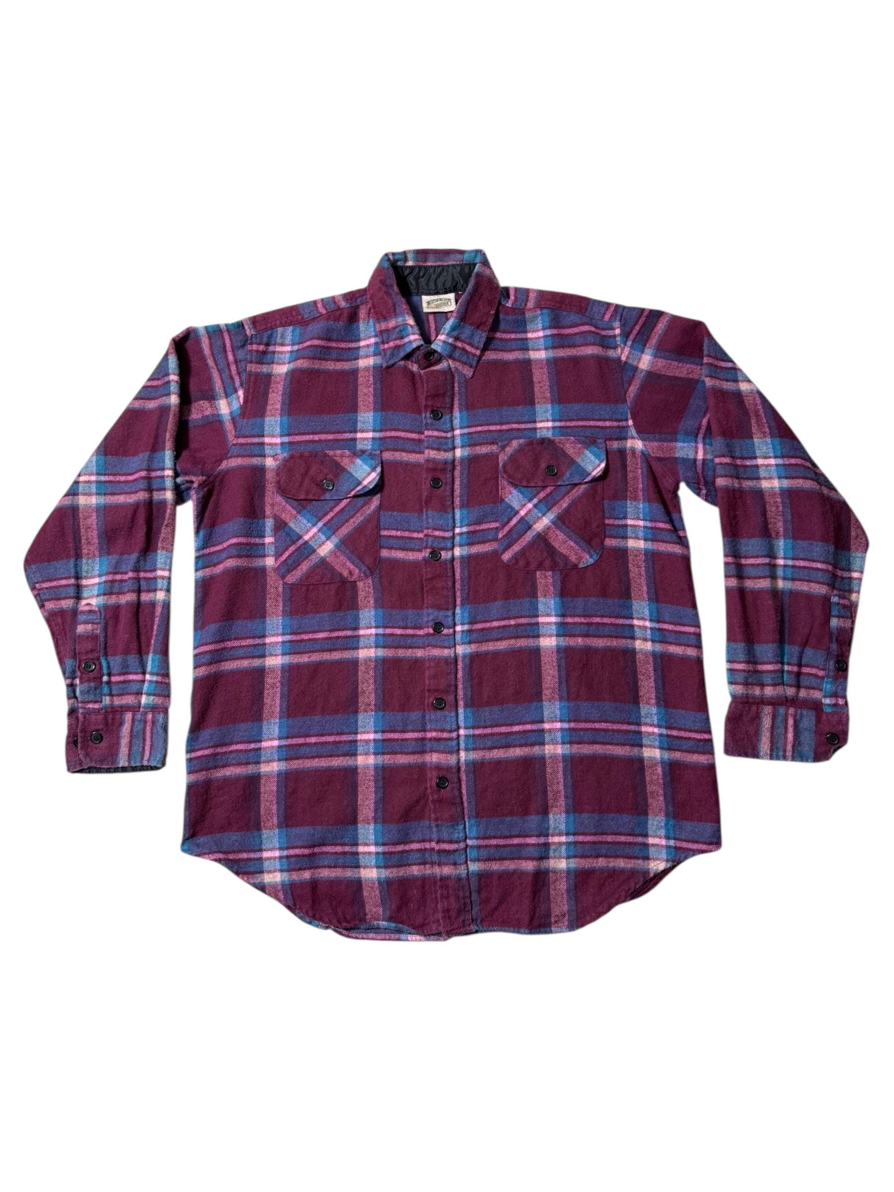 Vintage 1990s Five Brother Plaid Flannel Shirt Heavyweight