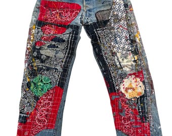 14 Levi's 501 Sashiko Boro Banana Denim Sashiko and Boro Patched