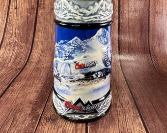 2006 Coors Light Silver Bullet Collector Stein Ceramic Beer Mug Mountain Handle Barware