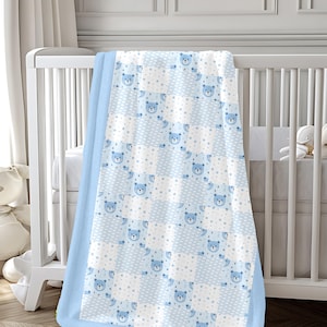 Leuke deken babyjongen aangepaste naam kraamcadeau gepersonaliseerde patchwork deken wieg beddengoed peuter jongen cadeau nieuwe baby