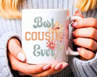 Taza floral, regalo para primo, regalo de cumpleaños para primo, taza de café, taza de té, regalo floral especial para primo, idea de regalo universitario, inauguración de la casa