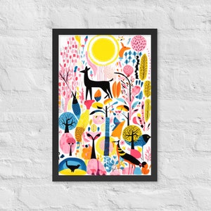 Framed Wall Art Colorful Animal AI Art Wall Decor Posters for Room Aesthetic Bedroom Apartment Living Room Decor 12x18 inches DaaleelaB image 1