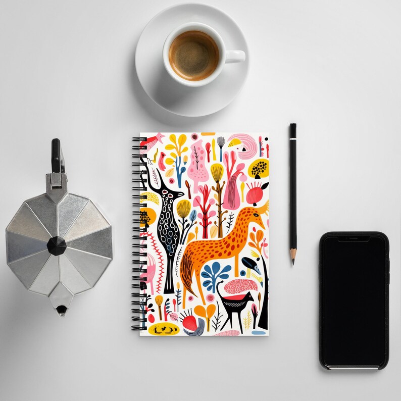 Spiral Notebook Journal Surreal Animals AI Art Small Notebook Aesthetic Travel Journal Cute Stationary for Office 5.5x8.5 in. DaaleelaB image 1