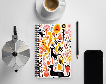 Spiral Notebook Journal Color Animals AI Art - Small Notebook Aesthetic Travel Journal Cute Stationary for Office 5.5x8.5 in. DaaleelaB