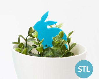 3D Print File STL Files | Garden Markers Rabbit Plant Markers Indoor Plant Accessories Animal | 3D Printing Files Download | NaaveelaB