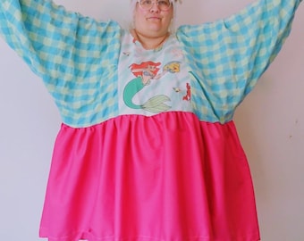 Disney Sheet Kleid - Handgemachte Vintage Upcycled Ariel Prinzessin Kleidung - Unikat