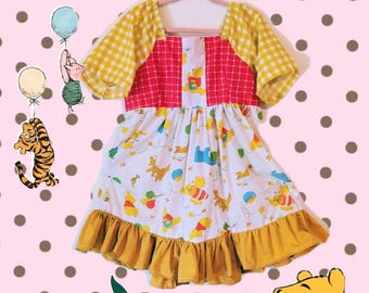 Disney Sheet Dress – Handmade Vintage Upcycled Winnie the Pooh Clothing – One of a Kind