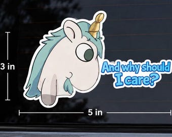 And, why should I care? - Unicorse - Bluey Vinyl Sticker